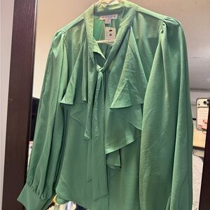 HYFVE Mint Green Blouse with Bow Detail